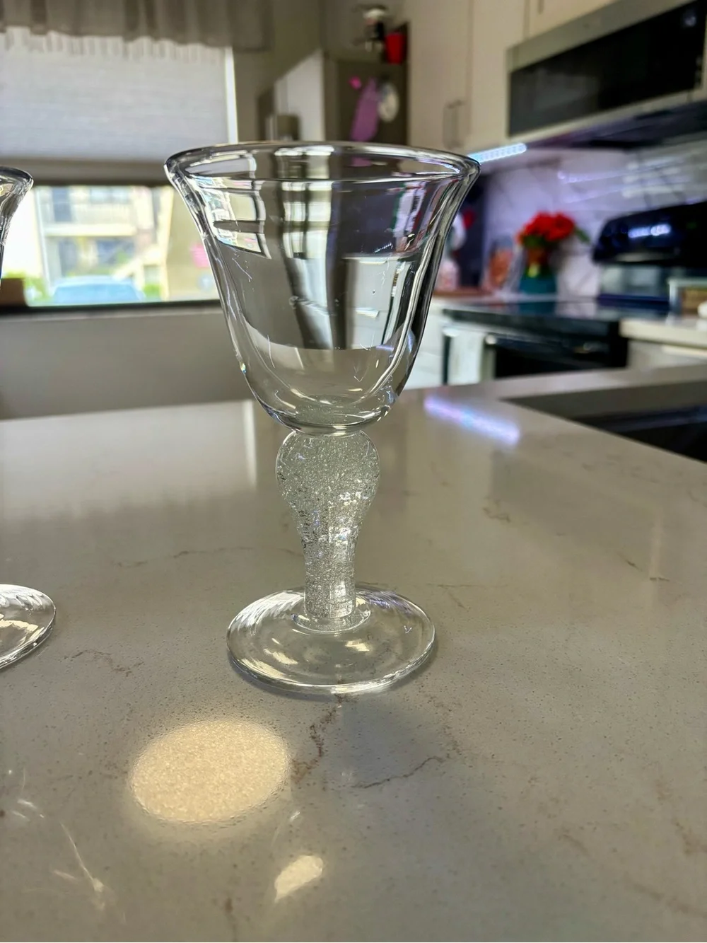 Vintage Artland Iristt Clear Seeded Bubble Glass Goblets - Set of 5